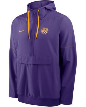 Nike Lsu Sideline Anorak College 1/2-Zip Hooded Jacket - Purple
