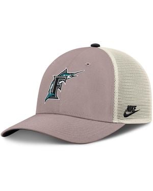 Nike Florida Marlins Cooperstown Rise Mlb Adjustable Trucker Hat - Brown