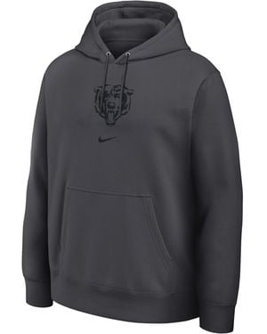 Nike Chicago Bears Washed Club Nfl Pullover Hoodie - Gray