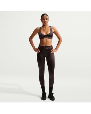 Nike Skims Satin Shine High-Waisted Bonded 29" Leggings - Black