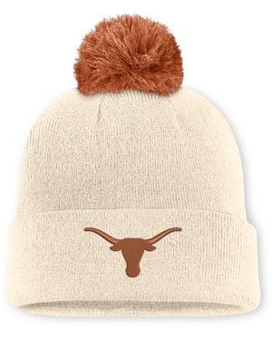 Nike Texas Campus Prep Script College Cuffed Pom Beanie - Natural