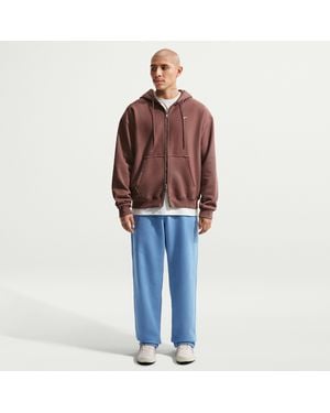 Nike Solo Swoosh Fleece Open-Hem Pants - Blue
