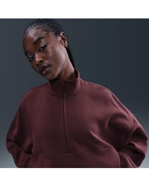 Nike 24.7 Impossiblysoft Dri-Fit Oversized 1/2-Zip Top - Red