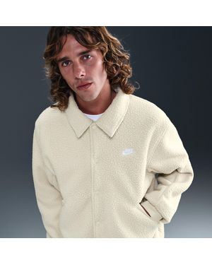 Nike Sportswear Club High-Pile Fleece Coaches Jacket - Natural
