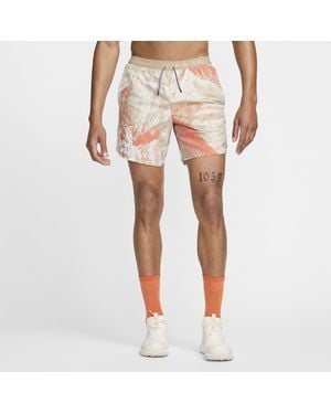 Nike Shorts Da Running Dri-Fit Con Fodera 18 Cm Trail Stride – Uomo - Marrone