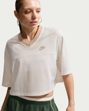 Nike Sportswear Oversized Heritage Cropped Mesh Jersey - Gray