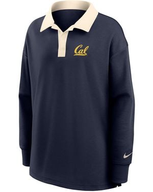 Nike Cal Dri-Fit Oversized Long-Sleeve Polo - Blue