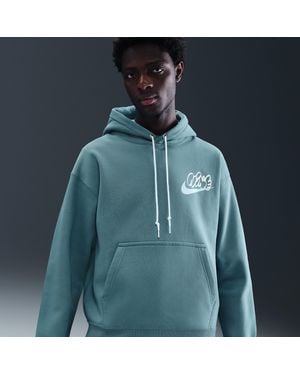 Nike Solo Swoosh Fleecehoodie Voor - Blauw