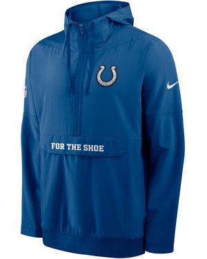 Nike Indianapolis Colts Rivalries Collection Sideline Anorak Nfl 1/2-Zip Hooded Jacket - Blue