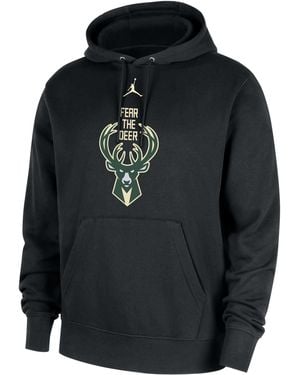 Nike Milwaukee Bucks Club Fleece Pullover Hoodie - Black