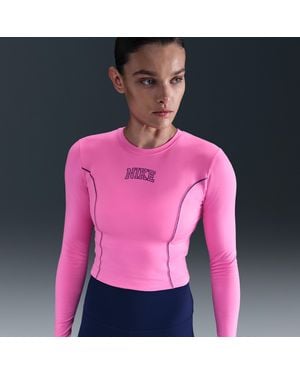 Nike One Dri-Fit Long-Sleeve Top - Pink