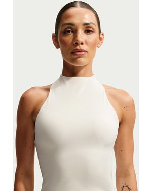 Nike Skims Matte Mock-Neck Racerback Tank Top - White