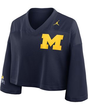 Nike Michigan Jersey Brand Dri-Fit College Cropped Top - Blue