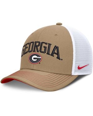 Nike Georgia Primetime Arched Dri-Fit College Trucker Adjustable Hat - Natural