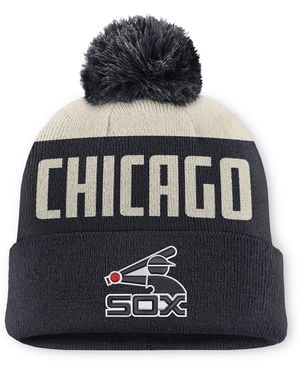 Nike Chicago Sox Cooperstown Peak Mlb Cuffed Pom Beanie - Black