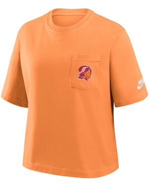 Nike Tampa Bay Buccaneers Rewind Pocket Boxy Nfl T-Shirt - Orange