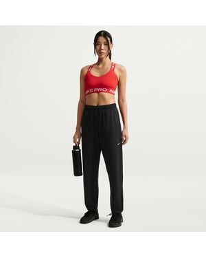 Nike Pro Dri-Fit Mid-Rise Full-Length Woven Pants - Red
