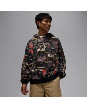 Nike Nike Brooklyn Fleece Printed Pullover Hoodie - Black