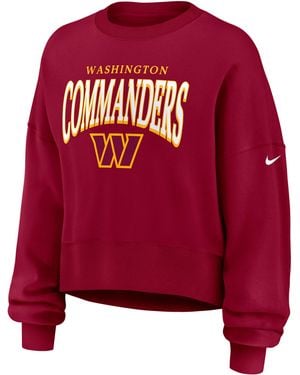 Nike Washington Commanders Rewind Phoenix Nfl Oversized Pullover Crew - Red