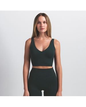 Nike Skims Matte V-Neck Long-Line Bra - Green