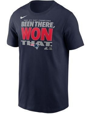 Nike New England Patriots 2025 Afc East Champions Trophy Collection Nfl T-Shirt - Blue