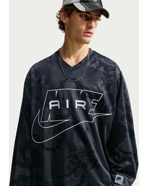 Nike Air Long-Sleeve All-Over-Print Jersey - Black