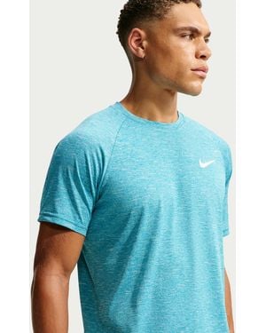 Nike Swim Hydroguard Essential Dri-Fit Uv Short Sleeve Top - Blue
