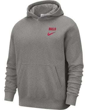 Nike Chicago Bulls Club Courtside Nba Pullover Hoodie - Grey