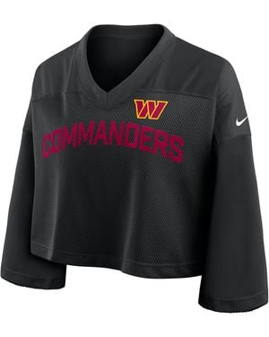 Nike Washington Commanders Wide Receiver Jersey Fashion Dri-Fit Nfl Cropped Top - Black