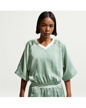 Nike Sportswear Oversized Satin Top - Green