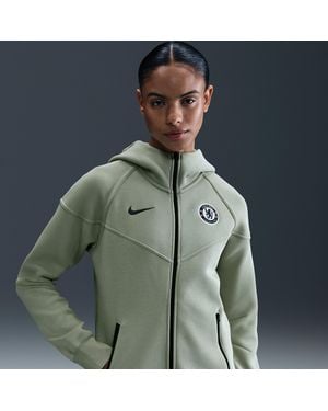 Nike Sweat À Capuche Et Zip En Fleece Football Chelsea Fc Tech Windrunner Pour Femme - Vert