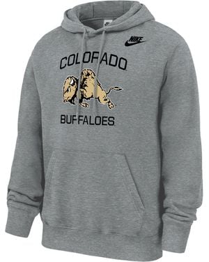 Nike Colorado Buffaloes Club Football Fleece Pullover Hoodie - Gray