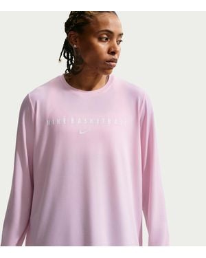 Nike Dri-Fit Long-Sleeve Warm-Up Basketball Top - Purple
