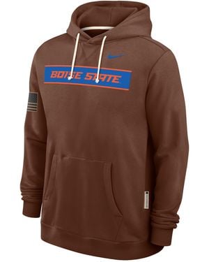 Nike Boise State 2026 Military Appreciation Dri-Fit College Long-Sleeve Hooded Top - Brown