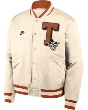 Nike Texas Legacy College Full-Snap Bomber Jacket - Natural