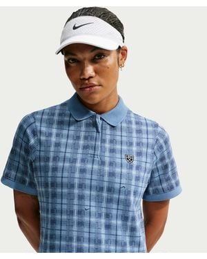 Nike Fairway Fresh Dri-Fit Tartan Golf Polo - Blue