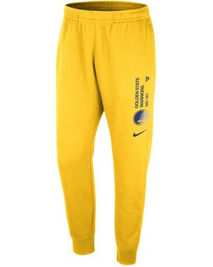 Nike Golden State Warriors Club Courtside Nba Jogger Trousers - Yellow