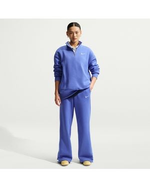 Nike Sportswear Phoenix Fleece High-Waisted Wide-Leg Pants - Blue