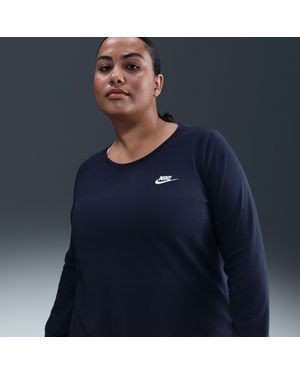 Nike Sportswear Club Long-Sleeve T-Shirt (Plus Size) - Blue