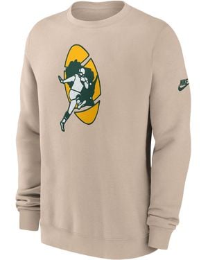 Nike Bay Packers Rewind Club Nfl Pullover Crew - Natural