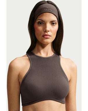 Nike Skims Ribbed Seamless Racerneck Bra - Black