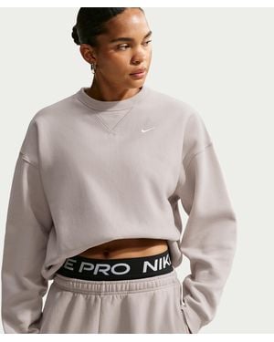 Nike Studio Fleece Heavyweight Oversized Crew - Gray