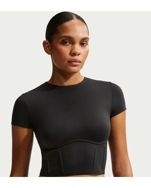 Nike Skims Matte Corset Cropped Top - Black