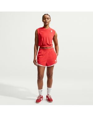 Nike Sportswear Chill Terry Mid-Rise Shorts - Red