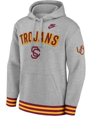 Nike Usc Legacy Retro MenâS College Pullover Hoodie - Gray