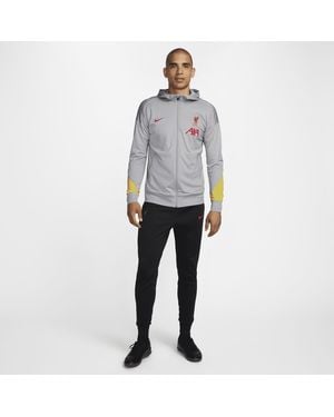 Nike Liverpool F.C. Strike Third Dri-Fit Football Hooded Knit Tracksuit - Grey