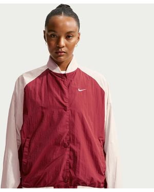 Nike Sportswear Oversized Varsity Jacket - Red