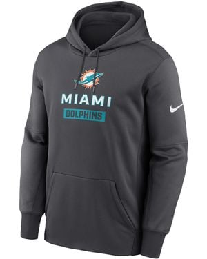 Nike Miami Dolphins Toss Sweep MenâS Therma Nfl Pullover Hoodie - Gray