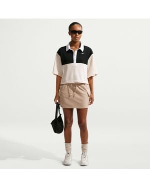 Nike Sportswear Phoenix Fleece Mid-Rise Cargo Miniskirt - Natural