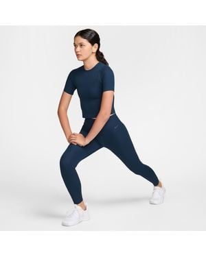 Nike Zenvy Rib High-Waisted 7/8 Leggings - Blue